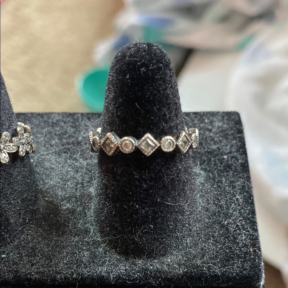 Pandora Silver Geometric Pattern Ring